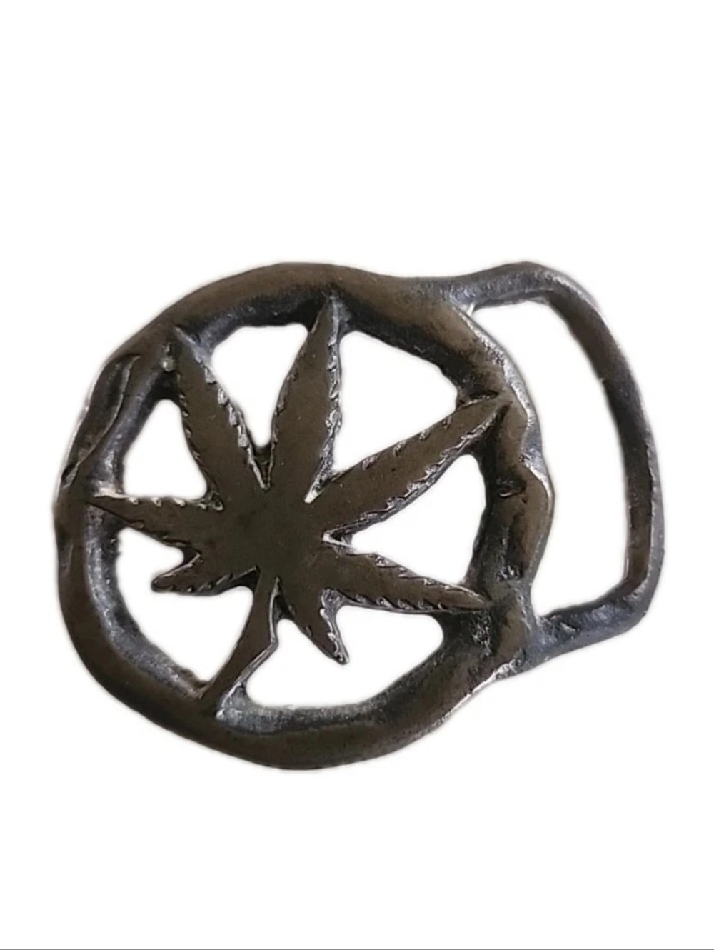 Trinity Black Metal Leaf Cutout Belt Buckle